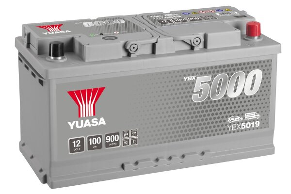 YUASA YBX5019 Starter Battery Silver 12 V 100 Ah 900 A (EN)